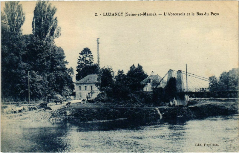 Carte postale ancienne Luzancy - L'Aubrevoir et le Bas du Pays  à Luzancy