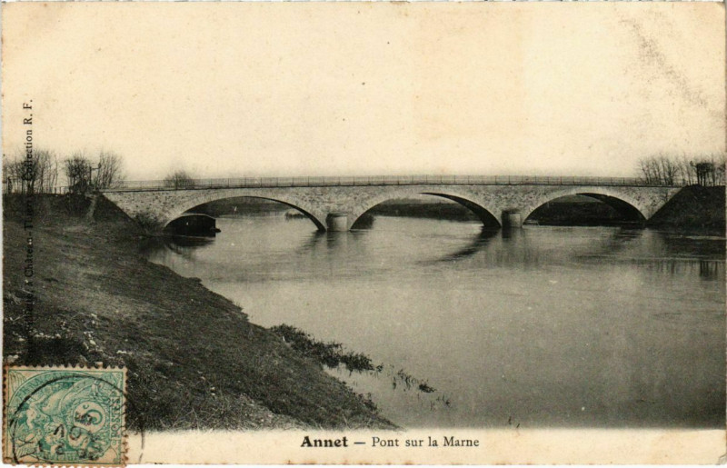 Carte postale ancienne Annet - Pont sur la Marne 