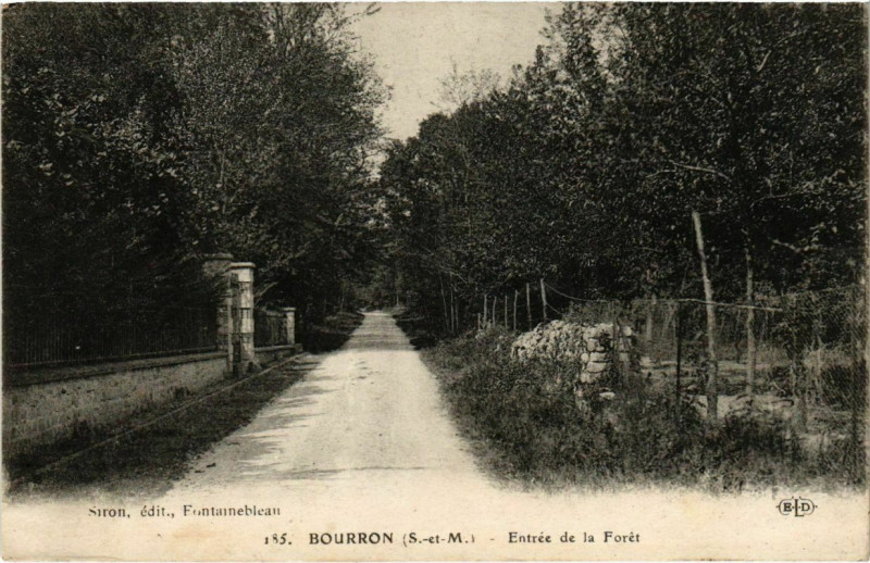 Carte postale ancienne Bourron - Entree de la Foret 