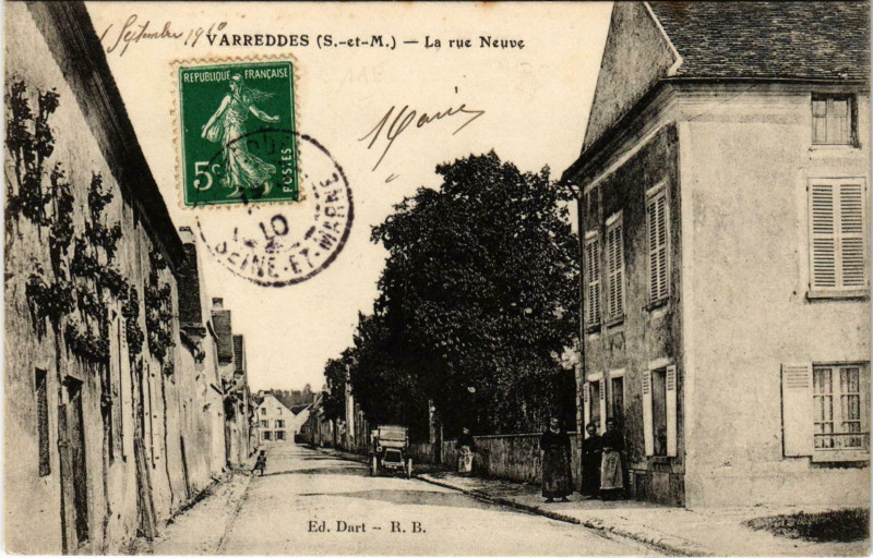 Carte postale ancienne Varreddes La Rue Neuve à Varreddes