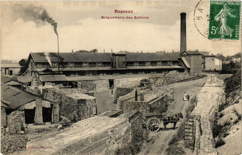 Carte postale ancienne Bagneaux Briquetterie des Sallons.