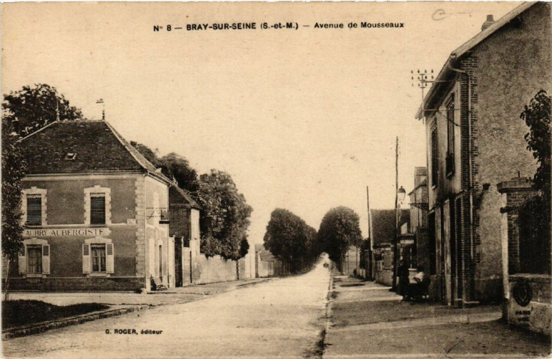 Carte postale ancienne Bray-sur-Seine - Avenue de Mousseaux à Bray-sur-Seine