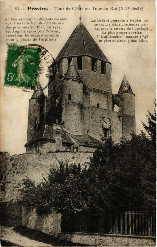 Carte postale ancienne Provins - tour de Cesar ou tour du Roi à Provins