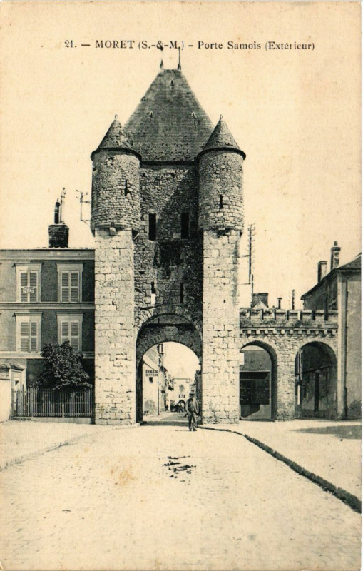 Carte postale ancienne Moret - Porte Samois