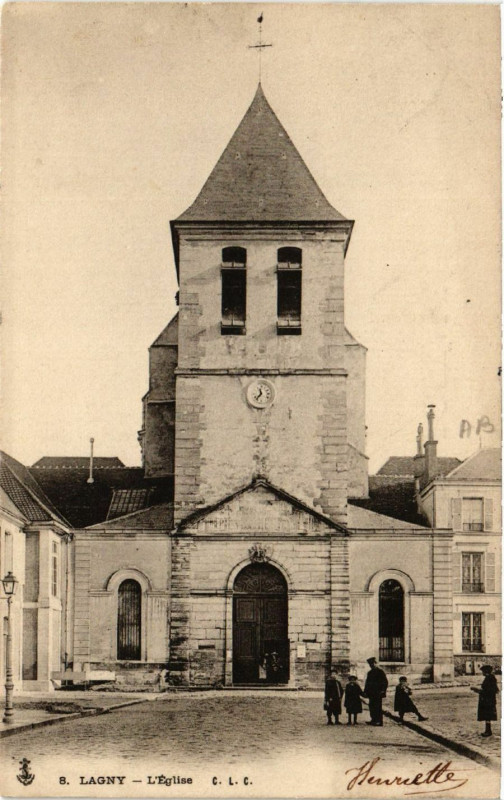 Carte postale ancienne Lagny - L'Eglise