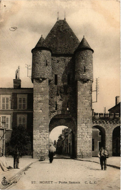 Carte postale ancienne Moret - Porte Samois
