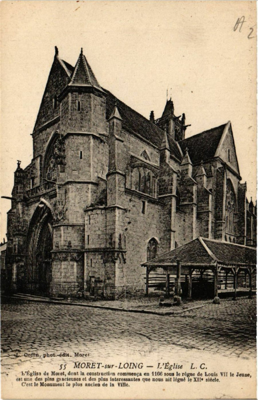 Carte postale ancienne Moret-sur-Loing - L'Eglise