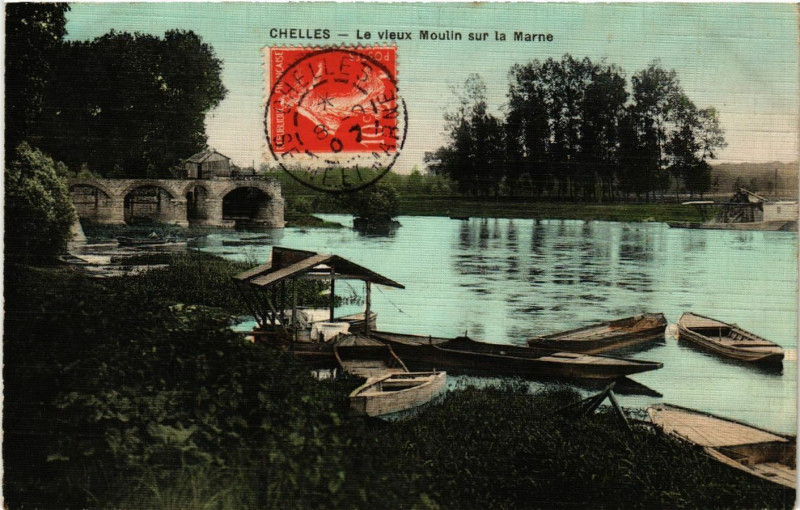 Carte postale ancienne Chelles - Le vieux Moulin sur la Marne à Chelles