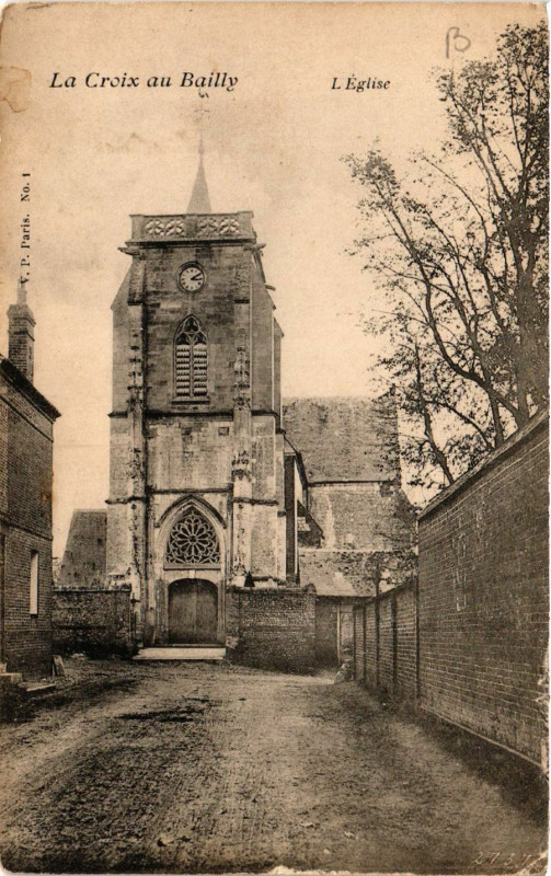 Carte postale ancienne La Croix au Bailly - L'Eglise