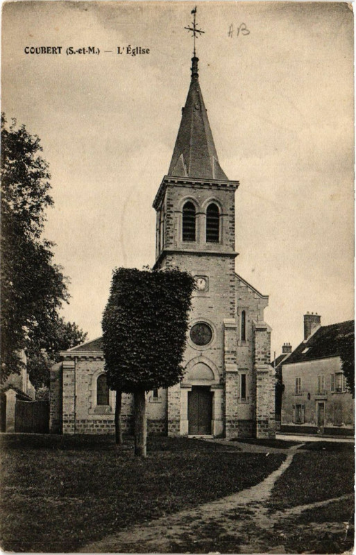 Carte postale ancienne Coubert - L'Eglise à Coubert
