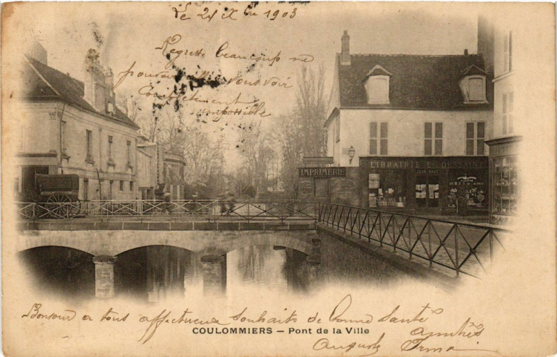 Carte postale ancienne Coulommiers - Pont de la Ville à Coulommiers