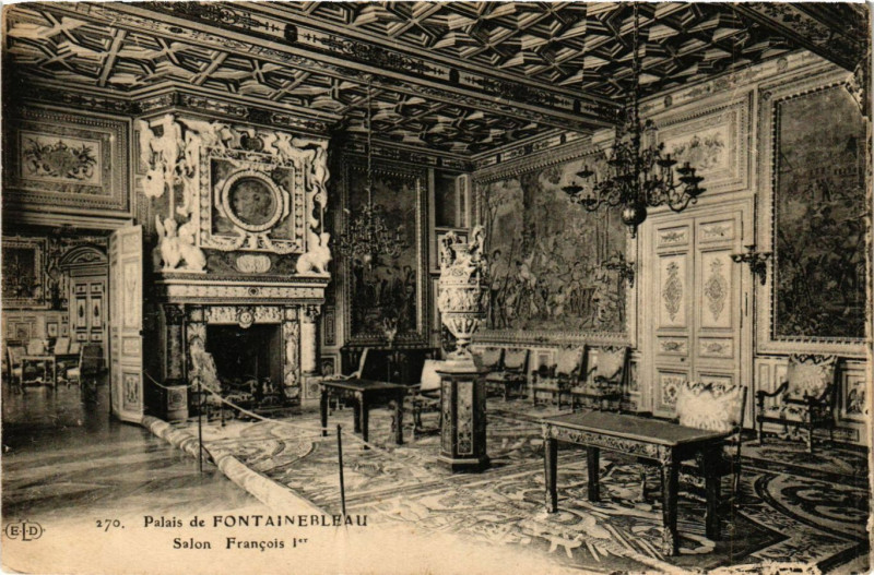 Carte postale ancienne Palais de Fontainebleau - Salon Francois Ier à Fontainebleau