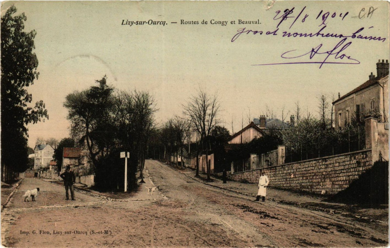 Carte postale ancienne Lizy-sur-Ourcq - Route de Congy et Beauval à Lizy-sur-Ourcq