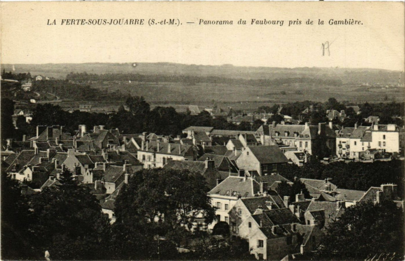 Carte postale ancienne La Ferte-sous-Jouarre - Panorama du Faubourg pris de la à La Ferté-sous-Jouarre