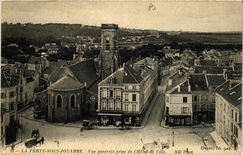 Carte postale ancienne La Ferte-sous-Jouarre - Vue générale prise de l'Hotel de Ville à La Ferté-sous-Jouarre