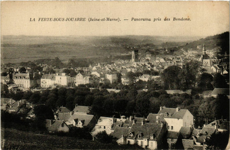 Carte postale ancienne La Ferte-sous-Jouarre - Panorama pris des Bondons à La Ferté-sous-Jouarre