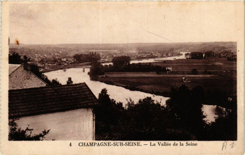 Carte postale ancienne Champagne-sur-Seine - La Vallée de la Seine à Champagne-sur-Seine
