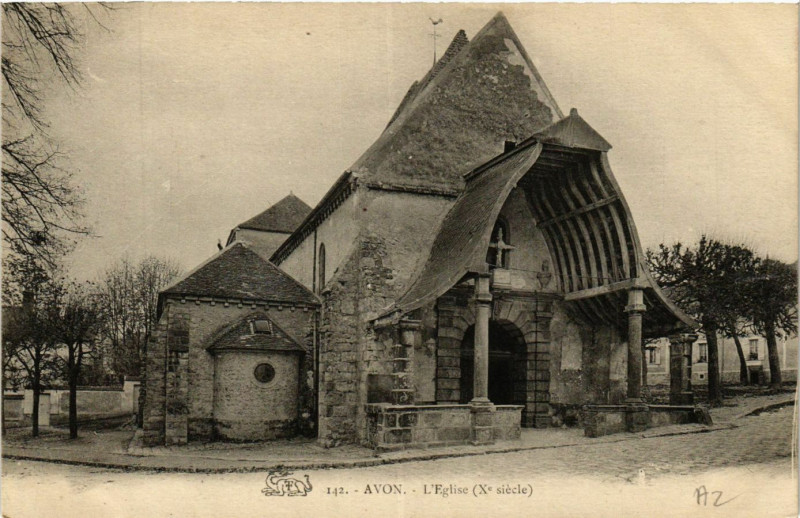 Carte postale ancienne Avon - L'Eglise (X. siecle) à Avon