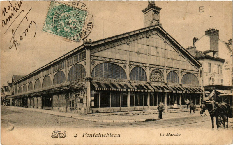 Carte postale ancienne Fontainebleau - Le Marché à Fontainebleau