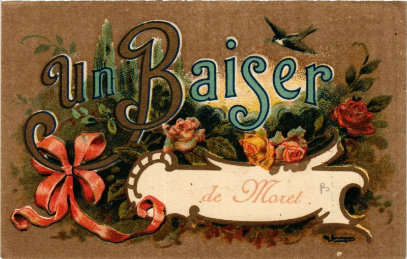 Carte postale ancienne Un Baiser de Moret