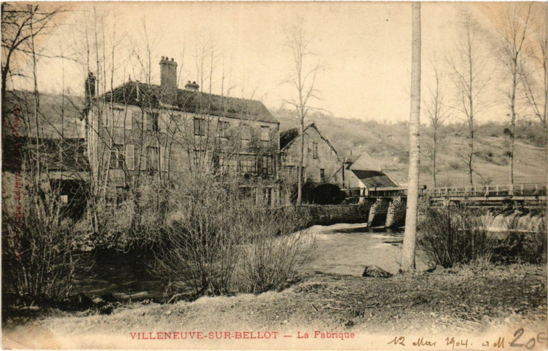 Carte postale ancienne Villeveuve-sur-Bellot - La Fabrique à Bellot