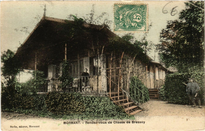 Carte postale ancienne Mormant - Rendez-vous de Chasse de Bressoy à Mormant