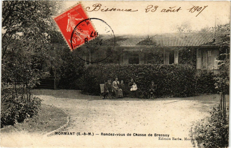 Carte postale ancienne Mormant - Rendez-vous de Chasse de Bressoy à Mormant