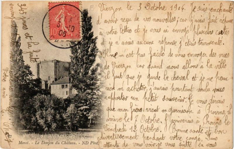Carte postale ancienne Moret - Le Donjon du Chateau