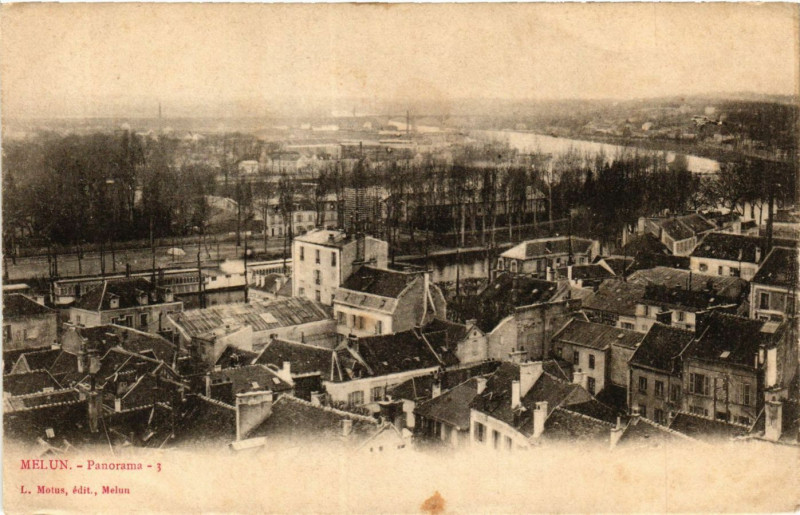Carte postale ancienne Melun - Panorama à Melun