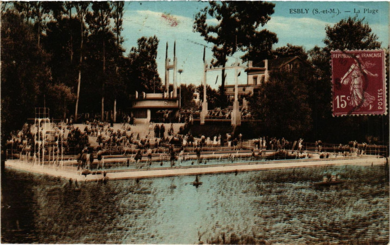 Carte postale ancienne Esbly - La Plage à Esbly