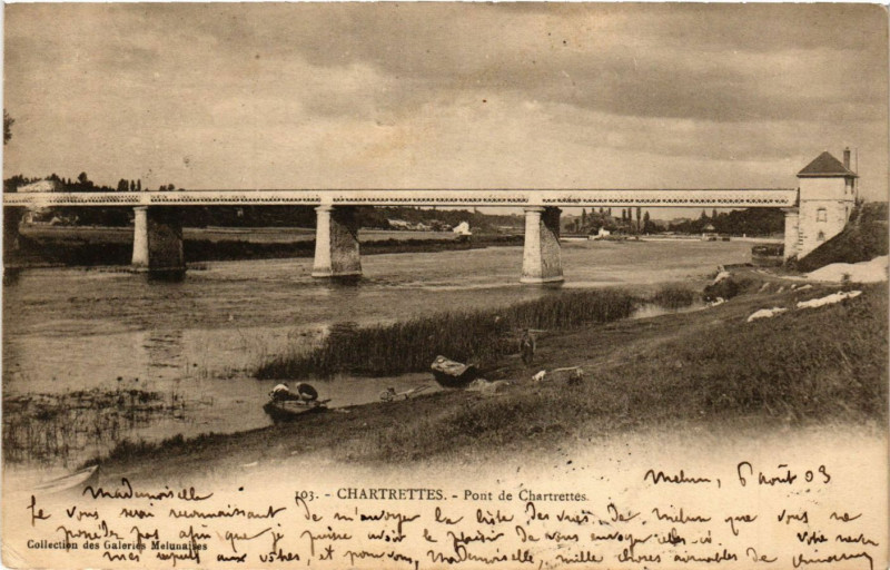 Carte postale ancienne Chartrettes - Pont de Chartrettes à Chartrettes