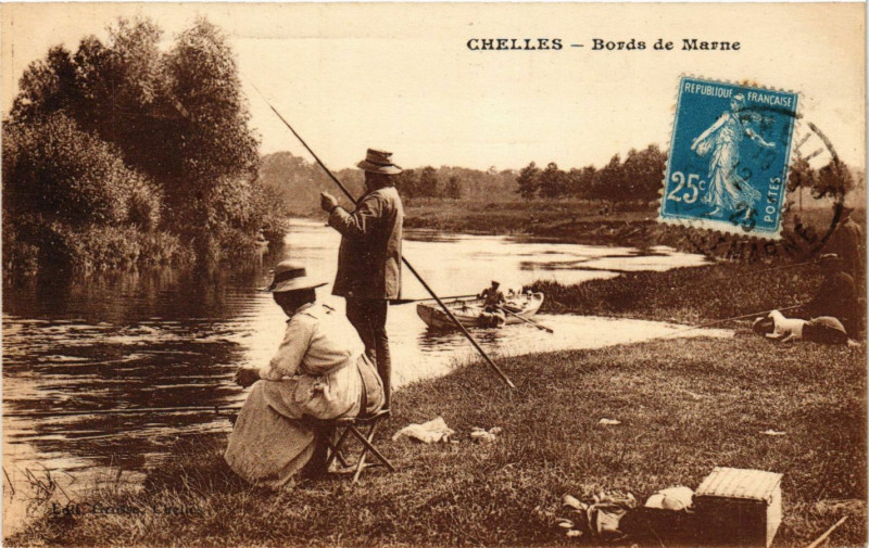 Carte postale ancienne Chelles - Bords de Marne à Chelles
