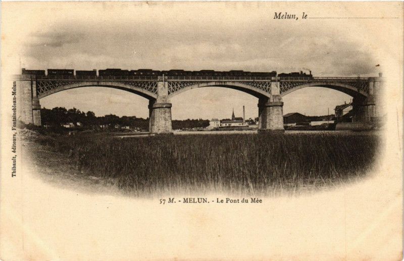 Carte postale ancienne Melun le - Melun - Le Pont du Mée à Melun