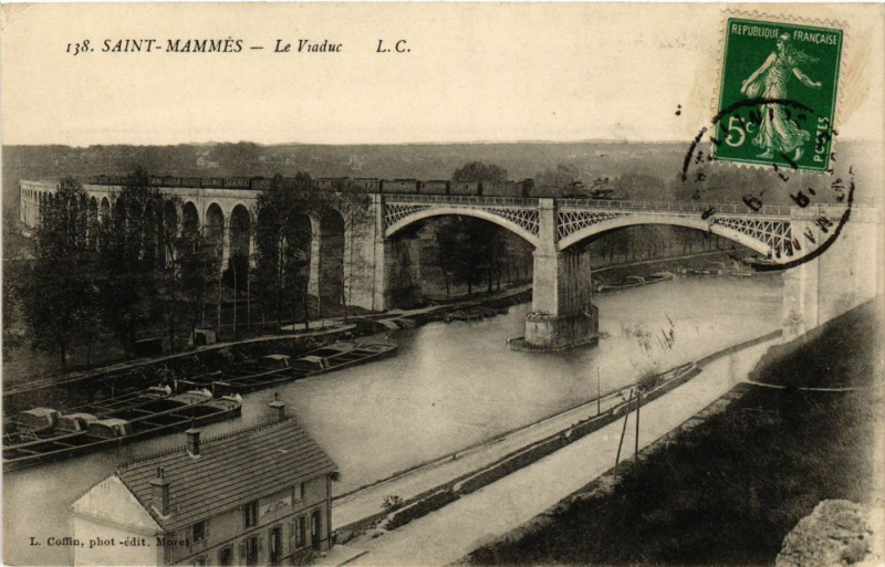 Carte postale ancienne Saint-Mammes - Le Viaduc à Saint-Mammès