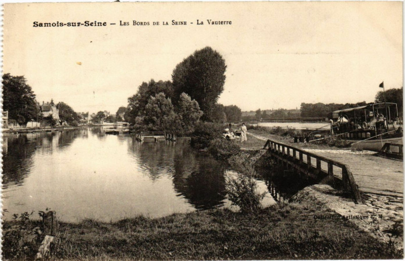 Carte postale ancienne Samois-sur-Seine - Les Bords de la Seine - La Vauterre à Samois-sur-Seine