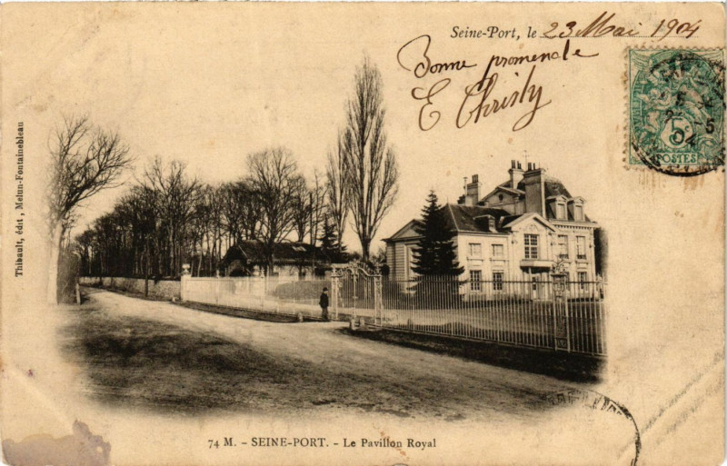 Carte postale ancienne Seine-Port le..23 Mai 1904....Seine-Port - Le Pavillon Royal à Seine-Port