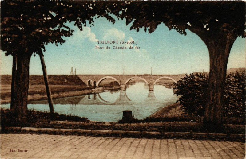 Carte postale ancienne Trilport - Pont de Chemin de fer à Trilport
