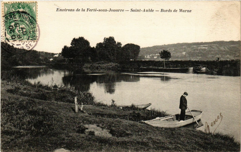 Carte postale ancienne Env. de La Ferte-sous-Jouarre - St-Aulde - Bords de Marne à Jouarre