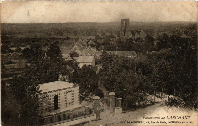Carte postale ancienne Panorama de Larchant à Larchant