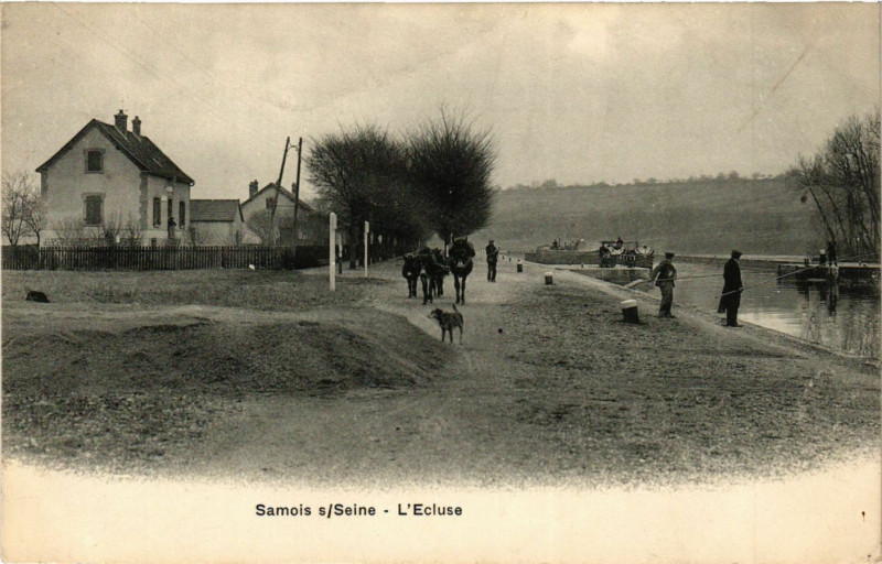 Carte postale ancienne Samois s/Seine - L'Ecluse
