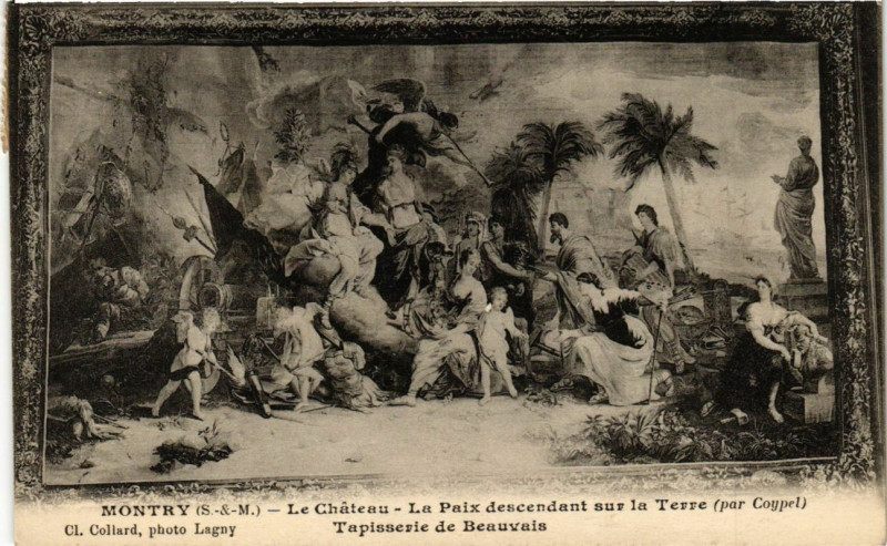Carte postale ancienne Montry - Le Chateau - La Paix descendant sur la Terre à Montry