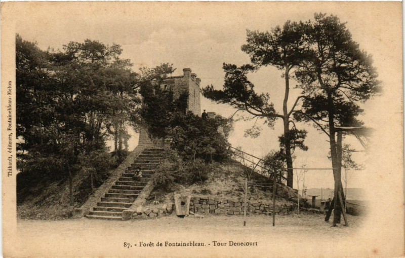 Carte postale ancienne Foret de Fontainebleau - Tour Denecourt à Fontainebleau