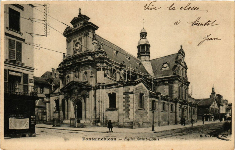 Carte postale ancienne Fontainebleau - Eglise St-Louis à Fontainebleau