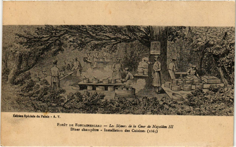 Carte postale ancienne Foret de Fontainebleau - Les Sejours de la Cour de Napoleon Iii à Fontainebleau