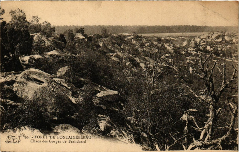 Carte postale ancienne Foret de Fontainebleau - Chaos des Gorges de Franchard à Fontainebleau