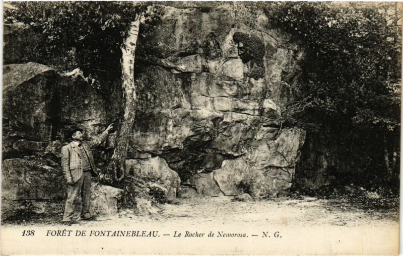 Carte postale ancienne Foret de Fontainebleau - La Rocher de Nemorosa à Fontainebleau