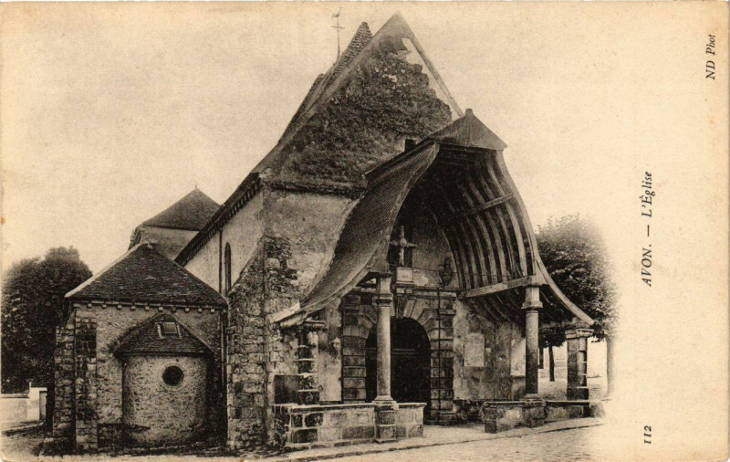 Carte postale ancienne Avon - L'Eglise à Avon