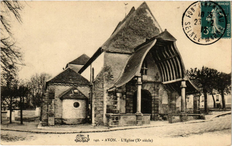Carte postale ancienne Avon - L'Eglise à Avon