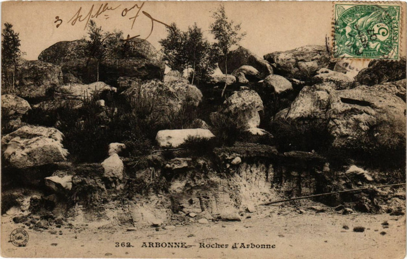 Carte postale ancienne Arbonne - Rocher d'Arbonne