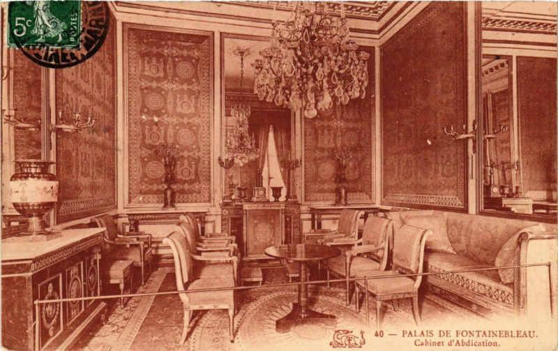 Carte postale ancienne Palais de Fontainebleau - Cabinet d'Abdication à Fontainebleau
